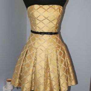 Vintage Jessica McClintock Strapless Gold Size 4
